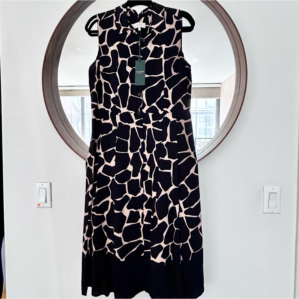 HOBBS london SUZANNA ANIMAL midi collar button dress animal print